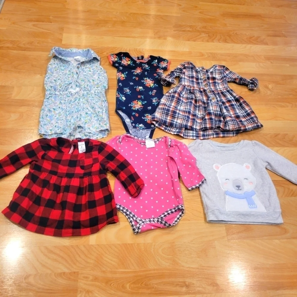 Carters 9 month baby girl clothing bundle